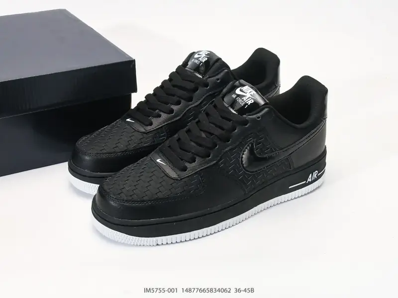 耐克 Nike Air Force 1 '07“纯色编织” 空军一号含气垫 低帮百搭厚底增高休闲运动板鞋 IM5755-001 #14877665834062