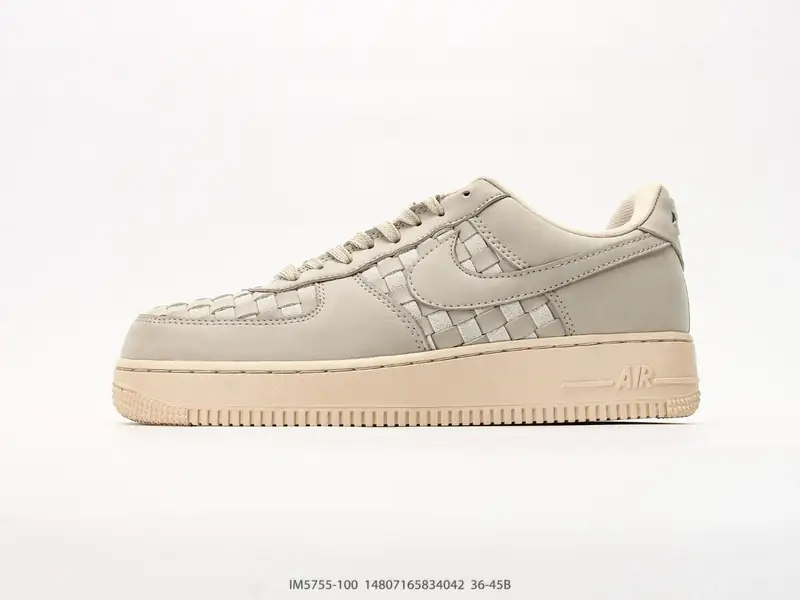 耐克 Nike Air Force 1 '07 "皮革编织款" 空军一号含气垫 低帮百搭厚底增高休闲运动板鞋 IM5755-100 #14807165834042