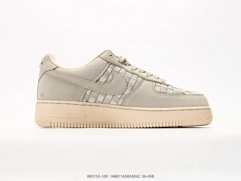 耐克 Nike Air Force 1 '07 "皮革编织款" 空军一号含气垫 低帮百搭厚底增高休闲运动板鞋 IM5755-100 #14807165834042