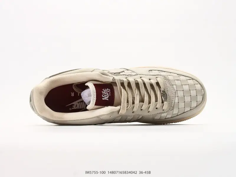 耐克 Nike Air Force 1 '07 "皮革编织款" 空军一号含气垫 低帮百搭厚底增高休闲运动板鞋 IM5755-100 #14807165834042