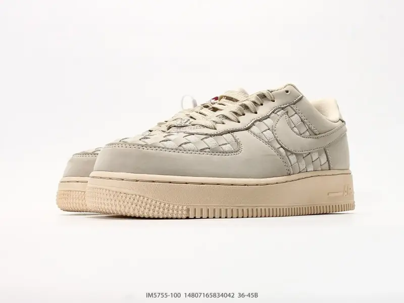 耐克 Nike Air Force 1 '07 "皮革编织款" 空军一号含气垫 低帮百搭厚底增高休闲运动板鞋 IM5755-100 #14807165834042