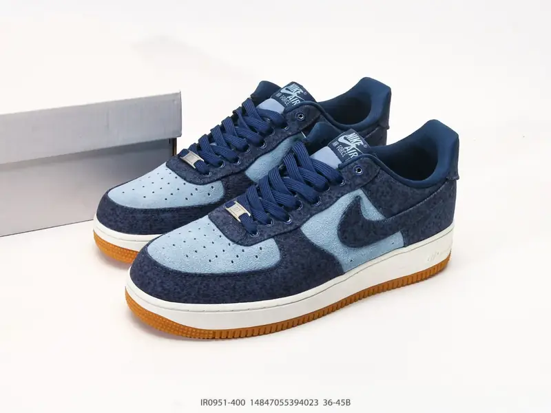 耐克Nike AIR FORCE 1’07 LV8 "牛仔翻毛皮拼接"空军一号低帮百搭休闲运动板鞋 IR0951-400 #14847055394023