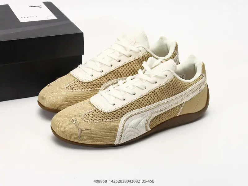 PUMA Speedca OG 彪马极速赛车系列 低帮德训风拼接复古百搭休闲运动赛车鞋 鞋款从80、90年代赛车手所穿的防火赛车鞋为原型，鞋身线条模仿了赛车的流线廓形，体现了空气动力学原理的结构 408858 #14252038043082